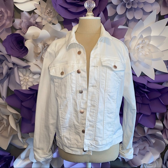 White Jean Jacket - Picture 1 of 5